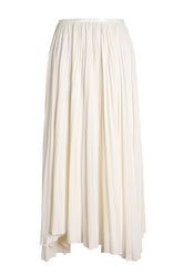 Ivory Pleated Maxi Skirt